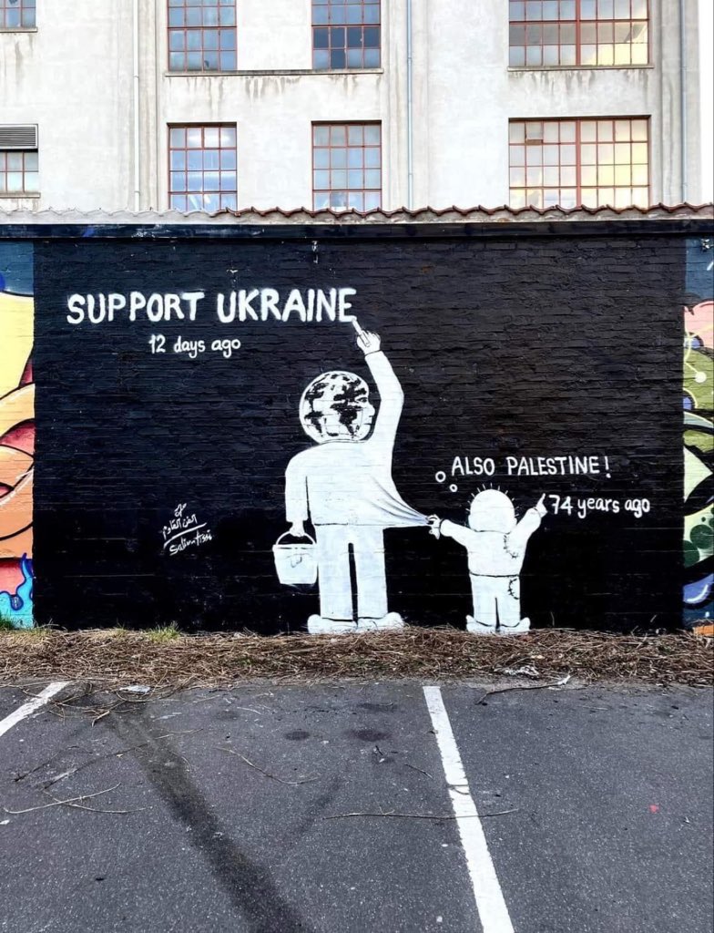 Just waiting for the “everything palestine is antisemitic” throng to show up. Yalla!  ##Ukraine️ #Palestine