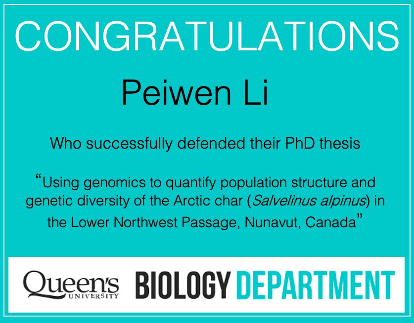 QueensUBio's tweet photo. Huge congratulations to Dr. Peiwen Li! @Peiwen_0 https://t.co/AlWzDRDgwl