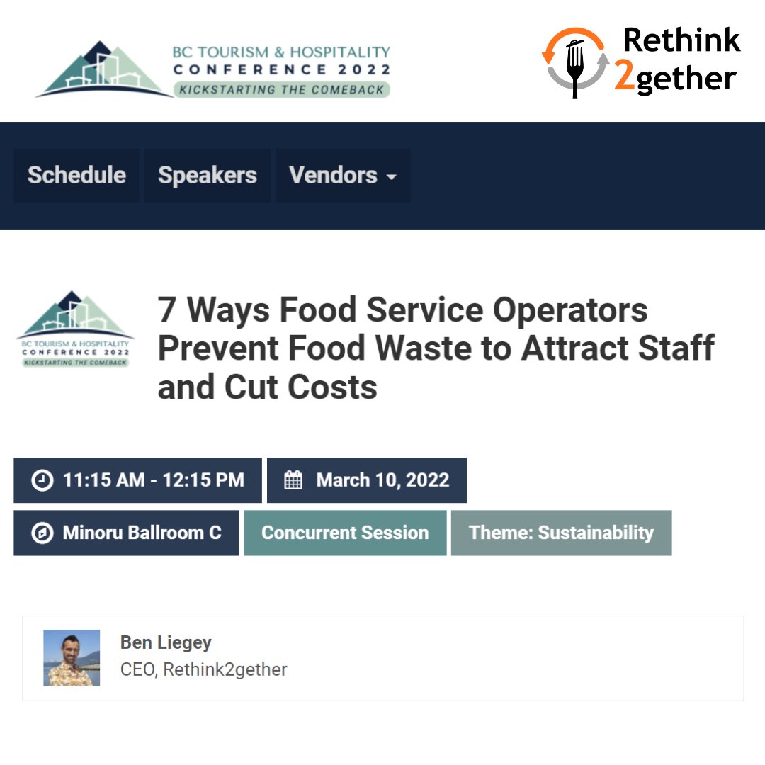 B3tterTable's tweet photo. Will you be at the BC Tourism &amp; Hospitality Conference? Catch @rethink2gether’s presentation on Thursday at 11:15am.
https://t.co/ozdaK7LIXO 

#tourism #hospitality #bctourism 
#KickstartingTheComeback #BCTHC2022 #BCTourismCounts #StayBC #rethink2gether #rethinkfood https://t.co/vWWPXREKpV