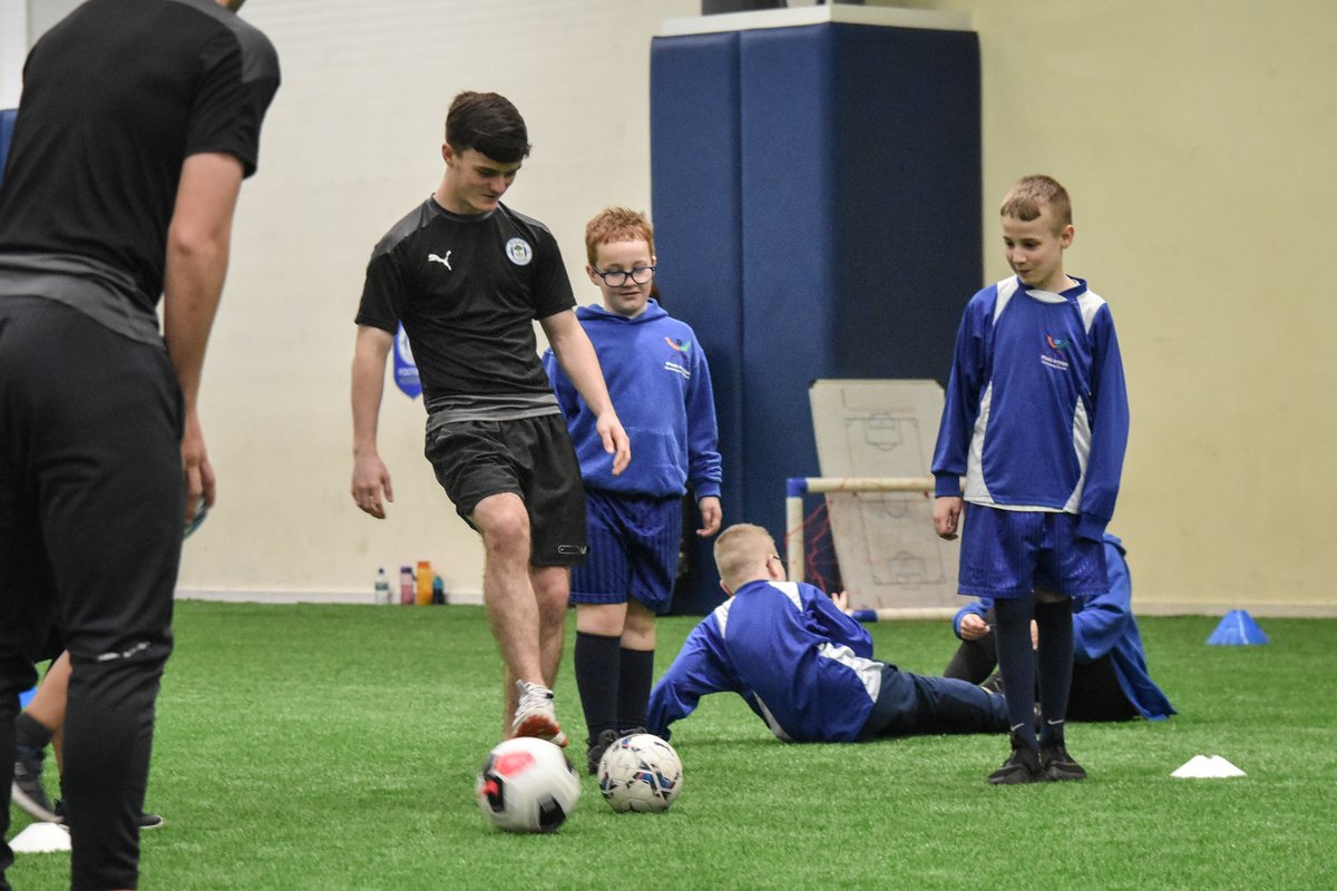 🙌 A huge thank you to <a href="/LaticsOfficial/">Wigan Athletic</a> scholars who took time out to spend time at today's inclusive football event at Stadium Way! 

💙 The lads took part in a number of small games and helped youngsters develop their skills! 

#wafc 🔵⚪️