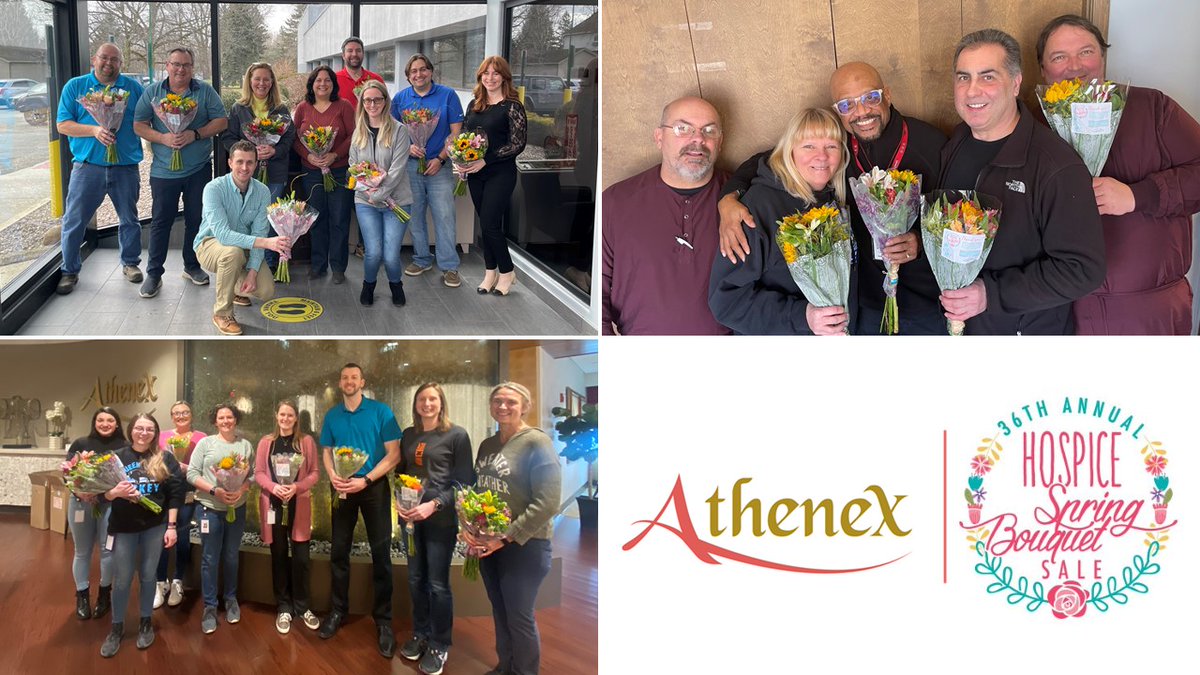 AthenexInc's tweet photo. Thanks to our colleagues and community for supporting #HospiceSpringBouquetSale &amp; to Athenex coordinator Jessica Gladysz, for making this event possible! Across our #WNY sites, our team raised over $1700 for @hospicebuffalo - almost doubling last yr’s donations! #BouquestinBloom https://t.co/5GQu51CnBh