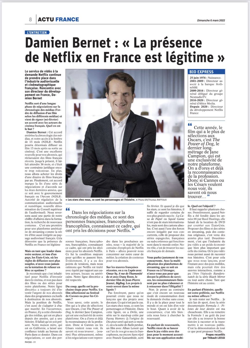 Itw #Netflix / journaux #Ebra post-négociation #chronologie
<a href="/TLiessi/">Thibault Liessi</a> <a href="/nicoprad/">Nicolas Pradère</a>