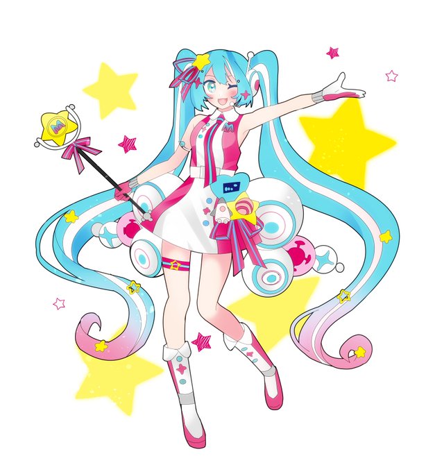 #マジカルミライ10th 
#初音ミク 
今日、公開されたマジミラミクさん!さっそく描きました!
可愛い衣装ですね☺️ 