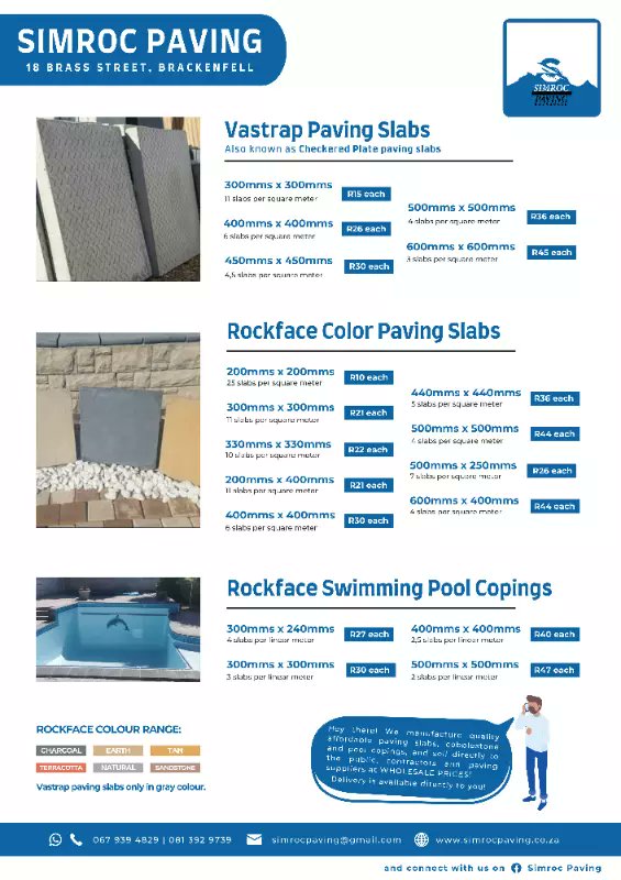 Construction232's tweet image. #For_Sale 
Rockface Paving slabs On SALE

Location- Plattekloof Road, Plattekloof 2, Cape Town, South Africa
construction23.com/listing/rockfa…

#DJSBU