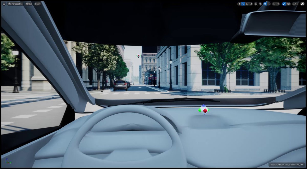 brifsttar's tweet photo. One nice unexpected benefit of #UE4's #nDisplay editor is the ability to preview potential upgrades to the display hardware. We're studying a potential switch between 30° and 45° VFOV on our main #DrivingSimulator, so previewing the differences in various situations is helpful. https://t.co/xoU1lw4pfK