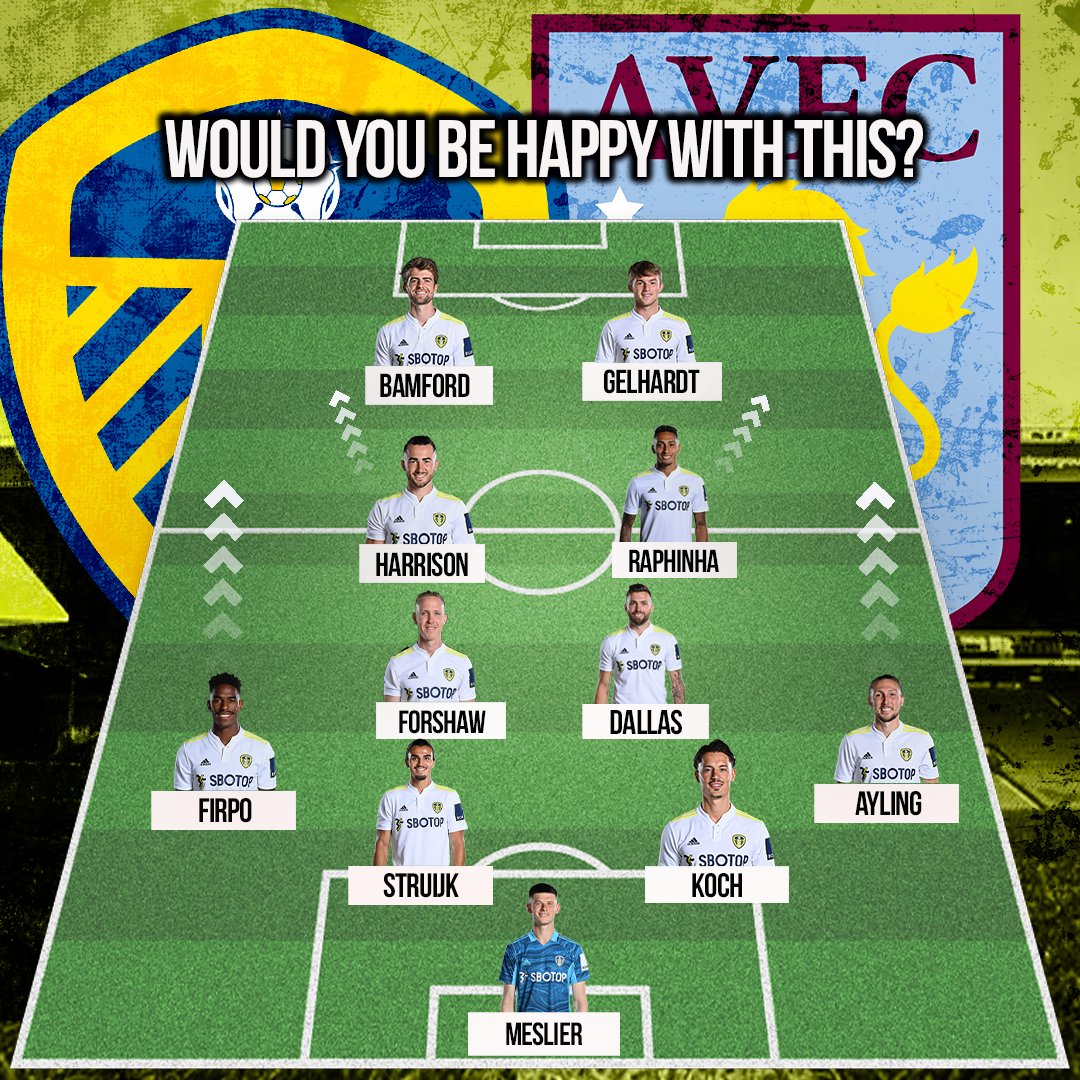 Leeds United Live on Twitter "👀 This is how Leeds United 𝖈𝖔𝖚𝖑𝖉 𝖑𝖎𝖓𝖊𝖚𝖕 at some point tomorrow