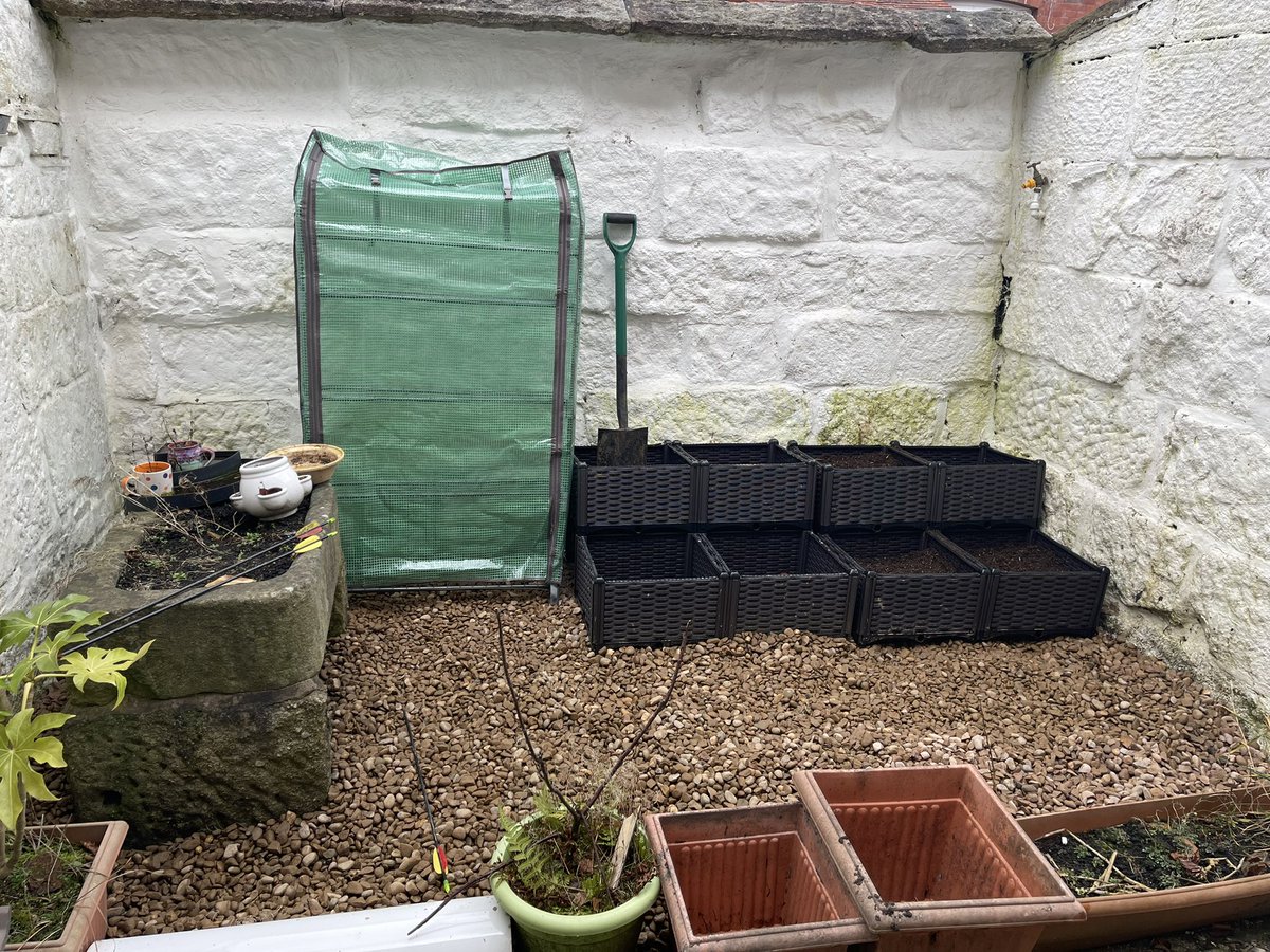 ecofriendlytwin's tweet photo. Yesterday my husband and I cracked on with transforming our very bare yard into a space where we can grow things! #microgarden #allotment https://t.co/IeqXgZV2Rd