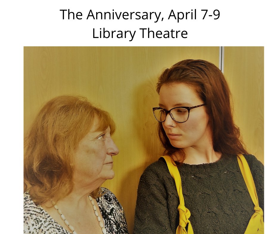 The Anniversary by Bill McIlwraith
Of her three sons, Tom is Mum's favourite. Tom has brought his new fiancee, Shirley, home to meet her. Mum is not exactly pleased.......  
Tickets at: bit.ly/TheAnniversary…