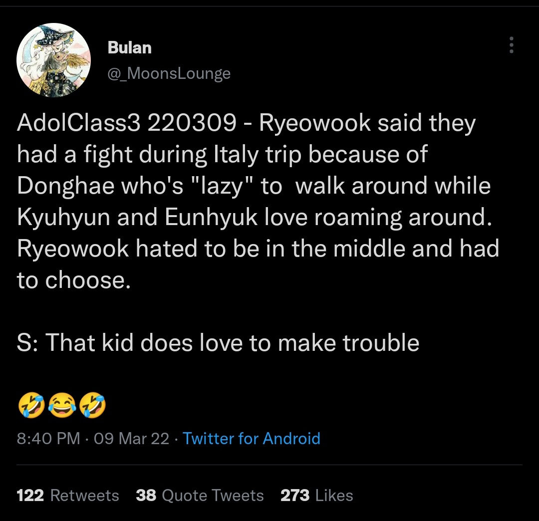 duckteukxx's tweet photo. Three ELF-translator said different things about ryeowook but it's all about fight 😭😭😭😭 
It's @9ryeong9 the little fighter now https://t.co/0eKqhpokPn
