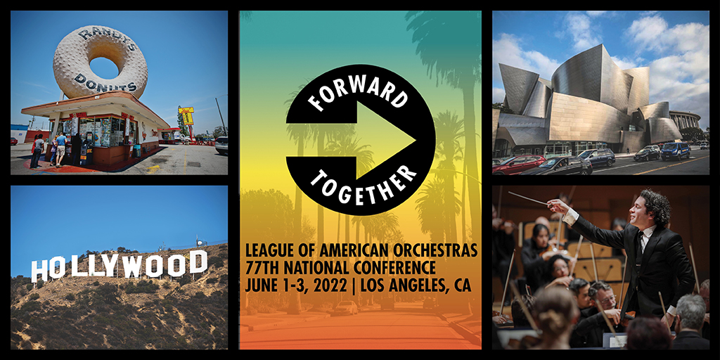 After three long years, the orchestra field reunites in person for the League’s National Conference. 

Join us June 1-3 in Los Angeles with the <a href="/LAPhil/">LA Phil</a> and <a href="/ACSOtweets/">Assn of CA Symphony</a>. Registration is open NOW; the earlier you register the more you’ll save! bit.ly/3diAfYQ

#Orch2022