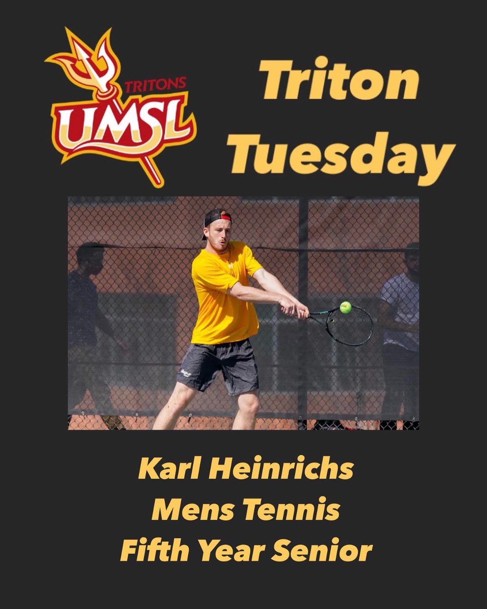 UMSL_SP's tweet photo. Yesterdays Triton Tuesday was a fifth year senior and member of our mens tennis team! Congrats Karl Heinrich🔱🎾💪 @UMSLTennis https://t.co/ShPcnsJFgZ
