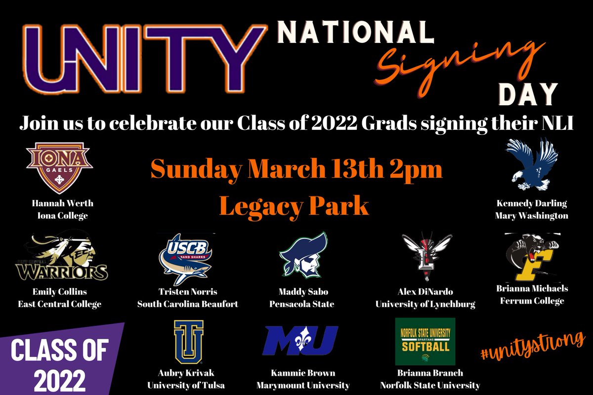 Join us to 🎉 10 amazing young women as they sign their NLI to continue their 📚 &amp; 🥎 careers!

This group is the definition of resilience, commitment and dedication! They have faced challenges through virtual learning &amp; distance recruiting through this crazy pandemic 🦠!