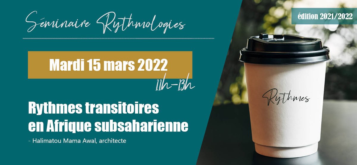 MSH_A's tweet photo. Séminaire #Rythmologies
📅 RDV mardi 15/03 à 11h pour une séance sur les #rythmes transitoires en #Afrique subsaharienne
🎙 Halimatou Mama Awal, architecte (#ENSAG @UGrenobleAlpes)
📺 En visioconférence
👥 Ouvert à tous, sans inscription
👉+ d'infos : https://t.co/odX1nTE9NQ https://t.co/GTHwiPtL5X