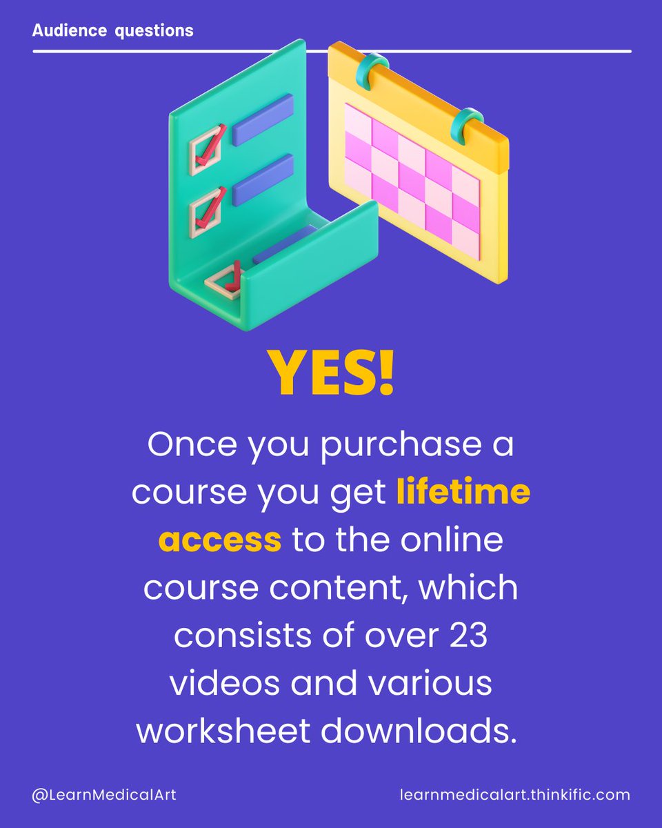 LearnMedicalArt's tweet photo. Can you complete our online course at your own pace?⁠⁠
Yes! You get lifetime access to the content. You can dip in and out of the course, learning at your own pace and using the resources whenever you need them. ⁠
https://t.co/EFYikK667V
#medicalillustration #sciart https://t.co/UESYzvOT8A