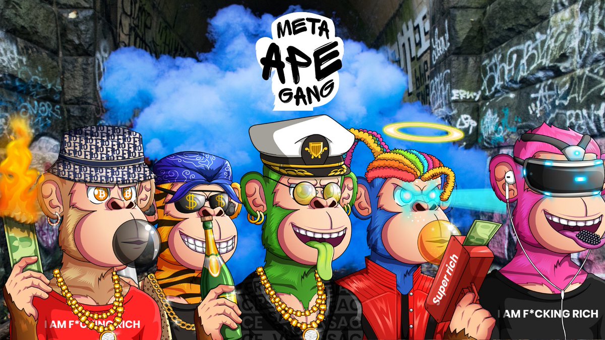 MetaApeGang's tweet photo. To Celebrate the Grand Opening of our Discord community we Giveaway:
🥂25x WL spots
🖼 1x Meta Ape Gang NFT
💰 2x 1 $SOL ($87,93)

Follow @MetaApeGang
RT + Like &amp; Join our DC: https://t.co/3xyCXIzXMc

In our Gang we aim to get rich together 🤑 Welcome to the Fam Fren #Solana #NFT https://t.co/HsKvGrEMfP