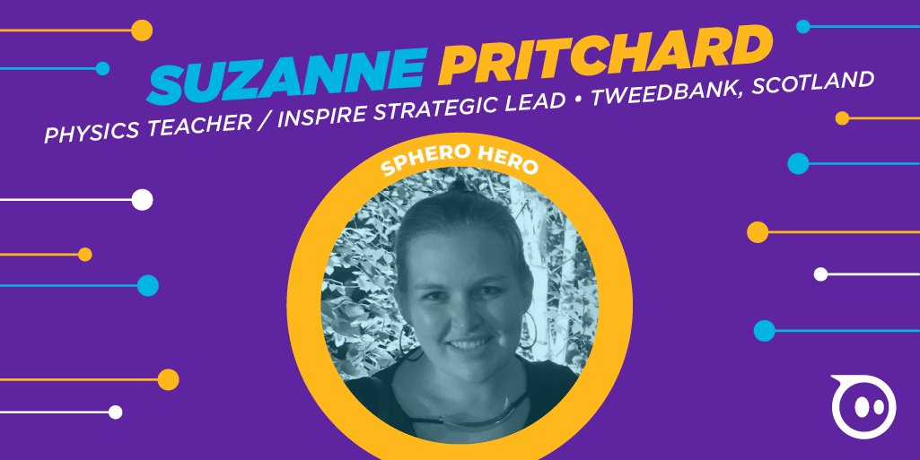 Sphero's tweet photo. Welcome @Mrs_Pritchard_ to the Sphero Hero team! Suzanne is a Physics Teacher and Strategic Lead from Tweedbank, Scotland. Practice recalling knowledge through a slalom competition with this activity: https://t.co/drYqYvNHnQ #SpheroHero https://t.co/RWPjIiqjue