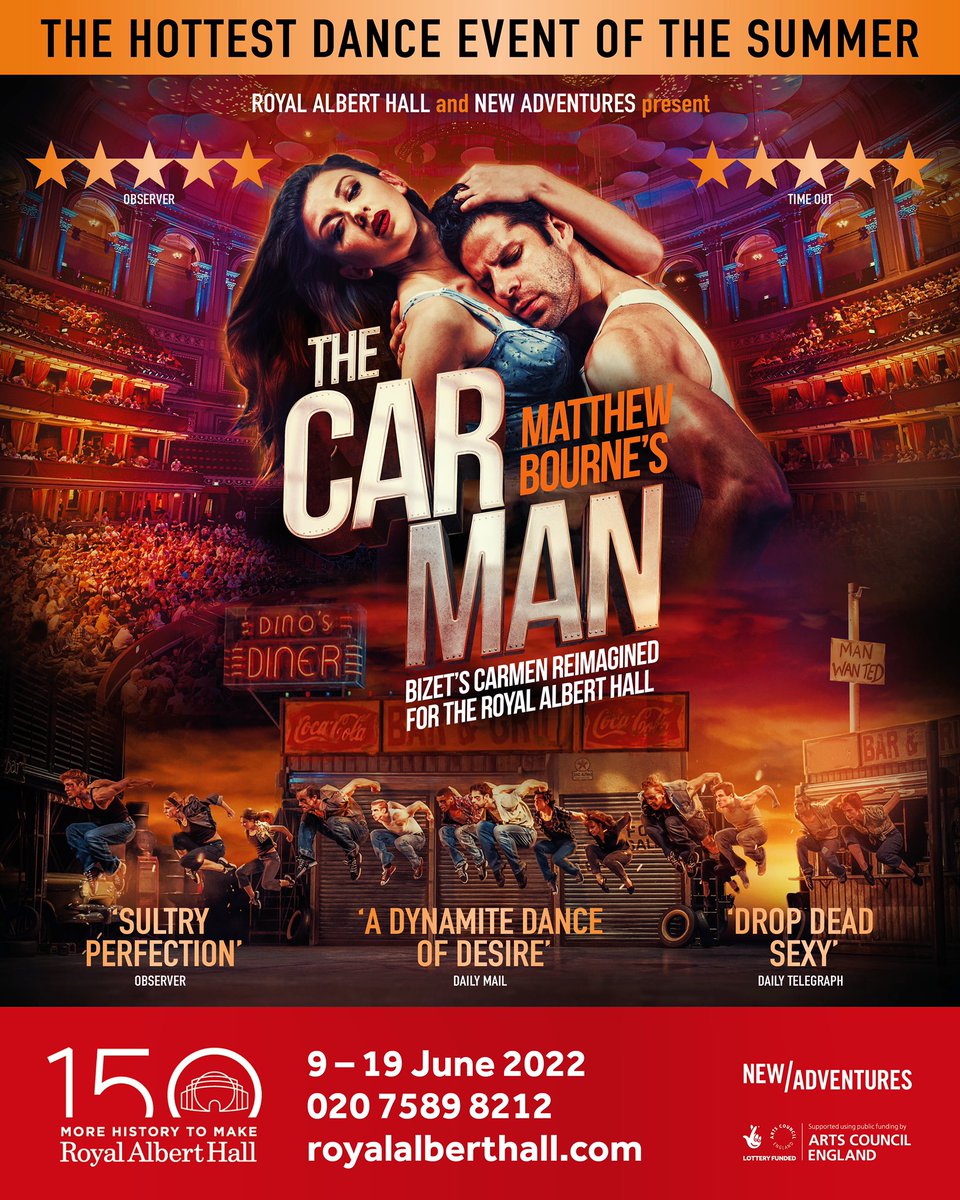 SirMattBourne's tweet photo. Only 3 months till Opening Night! The spectacular new staging of @New_Adventures dance/thriller #TheCarMan 🚘👤 Have you got your tickets yet? Only 14 shows @RoyalAlbertHall Don’t Miss Out! https://t.co/wQCBG2lOKI