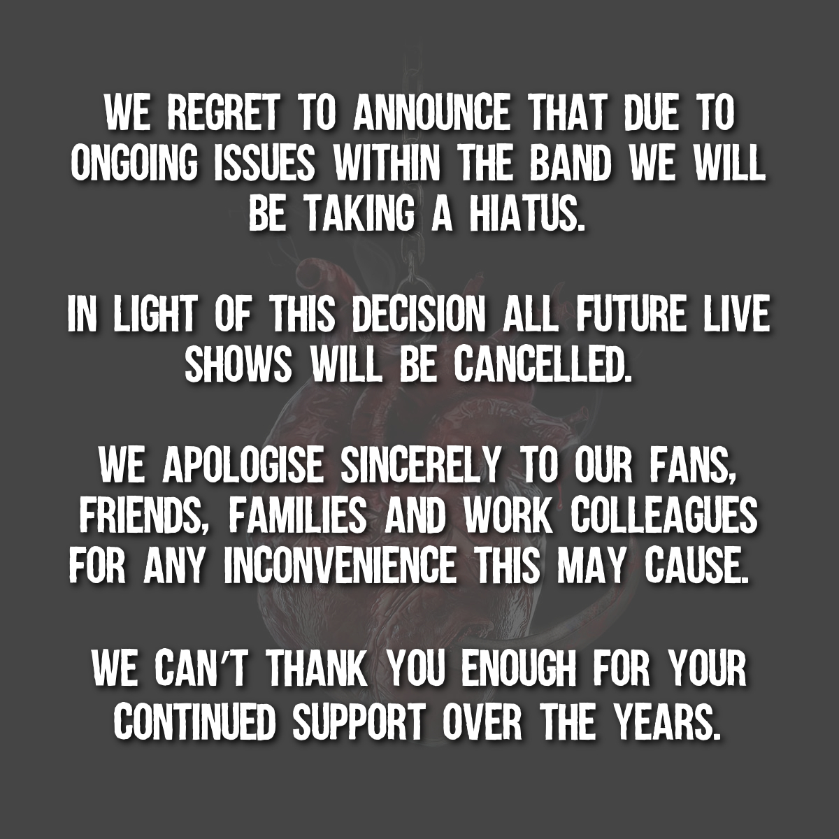 TheWildhearts's tweet photo. Statement: https://t.co/pyysObTKyk