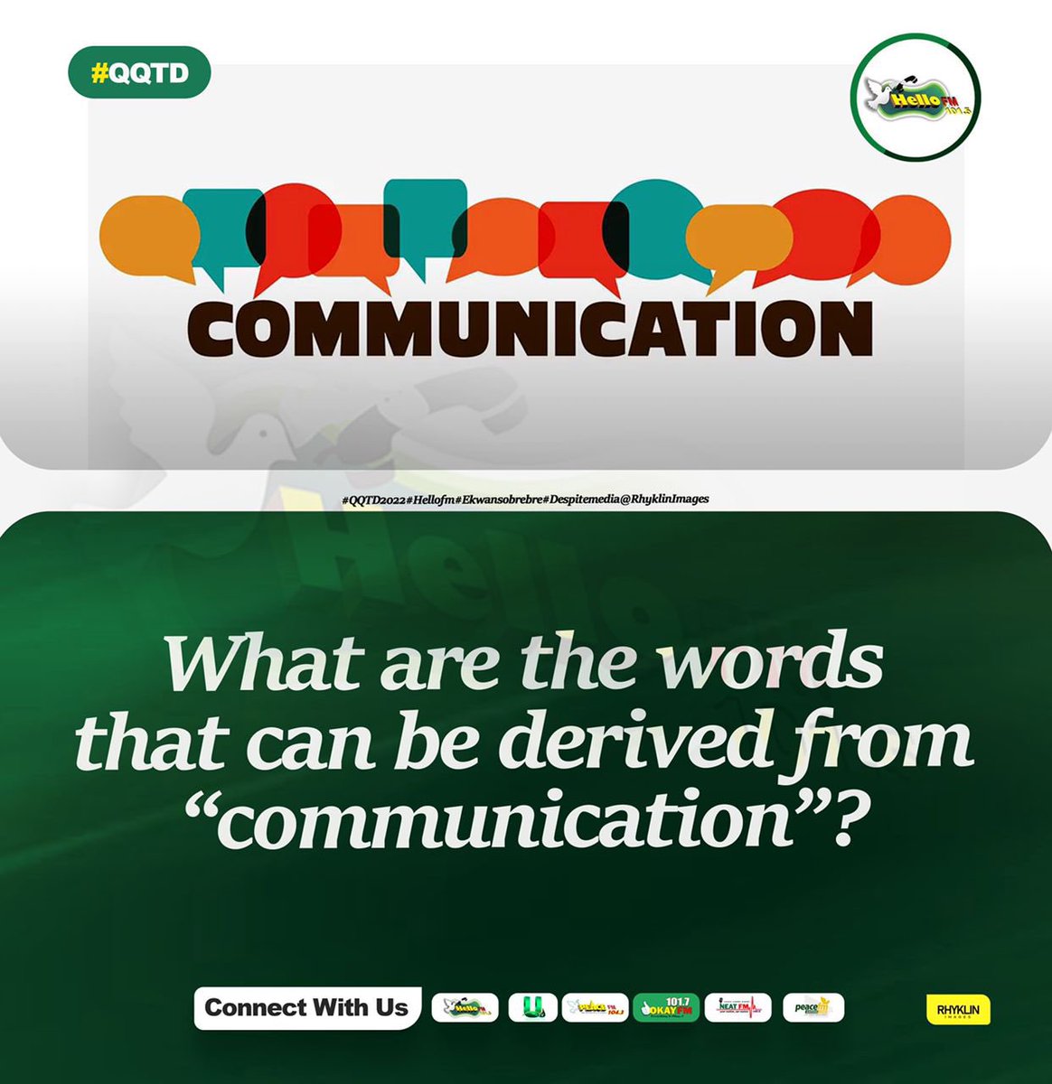 utvghana's tweet photo. #LetsGetInteractive: What are the words that can be derived from “Communication”? 

#UTVGhana #DespiteMedia https://t.co/6E2x0eI3dj