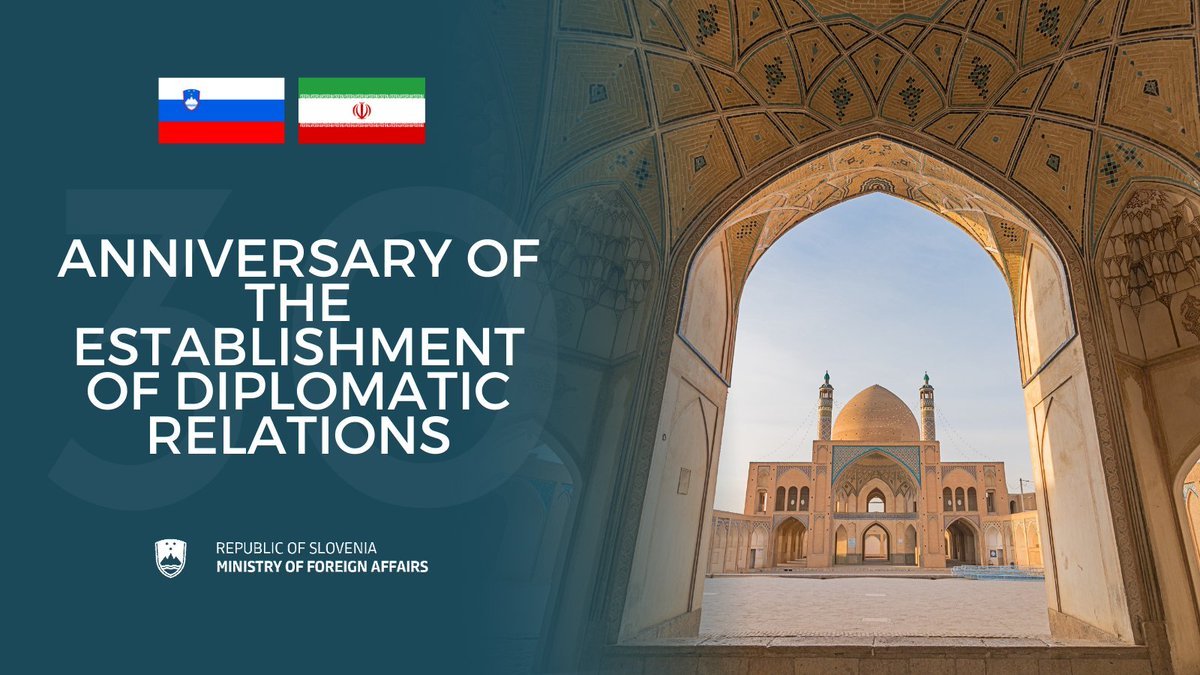 SLOinIRAN's tweet photo. 🇸🇮🤝🇮🇷
امروز سی امین سالگرد روابط دیپلماتیک میان اسلوونی و ایران است. توافق هسته ای ایران فرصتی برای تعمیق همکاری های دوجانبه ما ایجاد کرد. ما مشتاقانه منتظر نتیجه مطلوب مذاکرات وین و بازگشت سریع به پایبندی به برجام هستیم
#Slovenia #Iran #JCPOA #ViennaTalks https://t.co/A7FyUBS4db