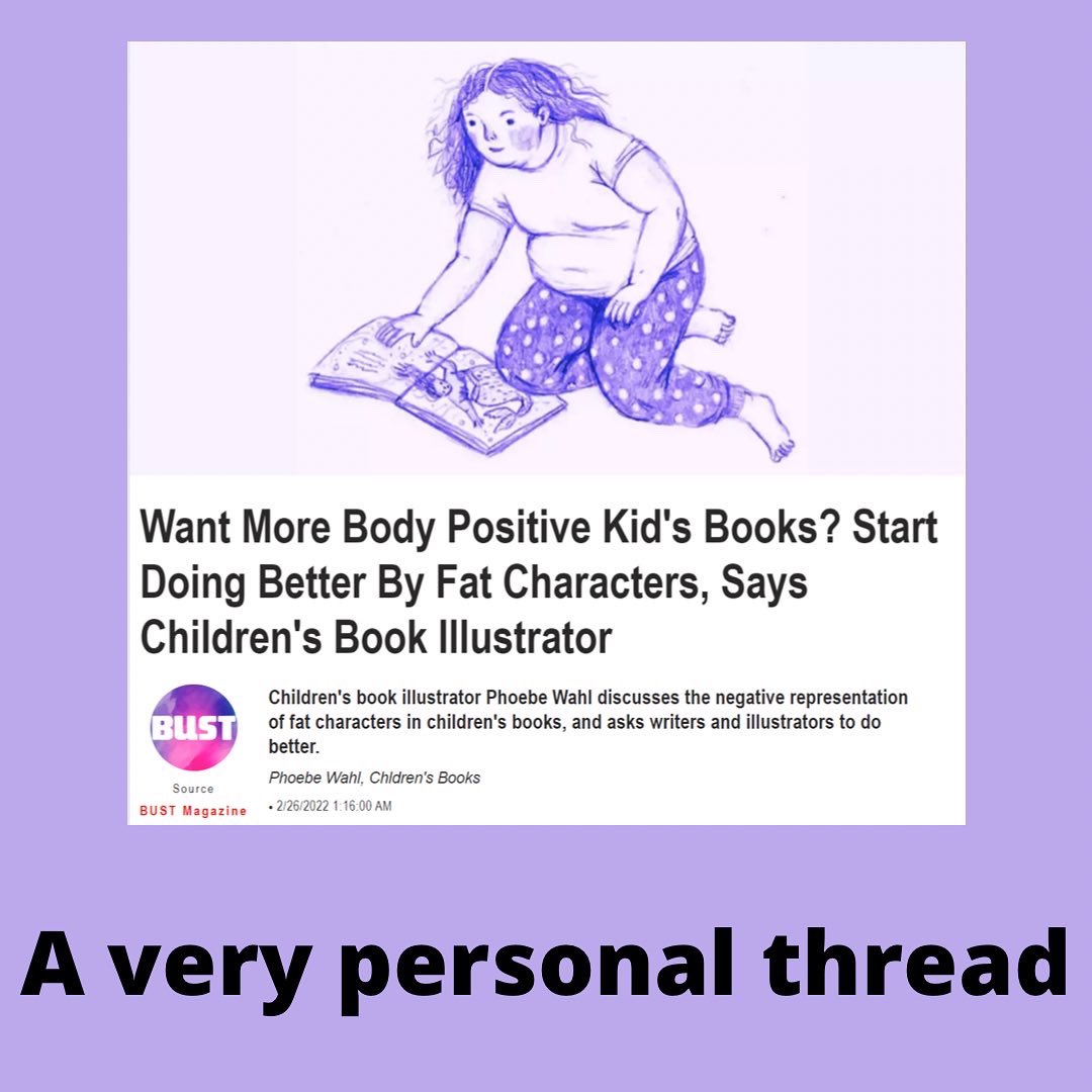 mollimakes's tweet photo. I hope you will read these 6 images of text about my personal story and how it related to this article by @PhoebeWahl to do better for future generations.
#kidlit #bodyacceptance #fatcharacters #healthateverysize #eatingdisorderawareness #inclusivity https://t.co/Cxmhus8bVI