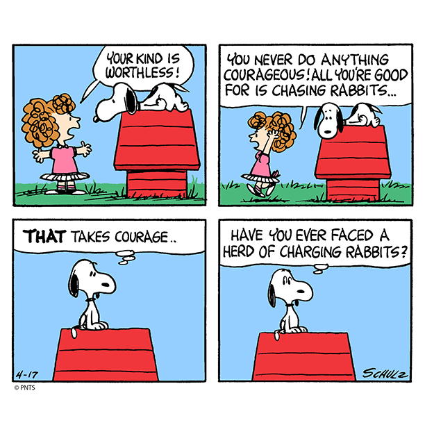 Snoopy's tweet photo. Be courageous today! https://t.co/D1yun8SZZV
