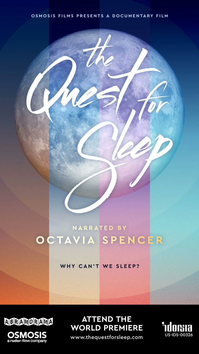 Watch @TheQuestForSleep, premiering on March 16 ! This new documentary features science from sleep experts, including myself, and the stories of real people who have trouble sleeping. Learn more about the film and ways to watch:
buff.ly/3sm2EVe #TheQuestForSleep