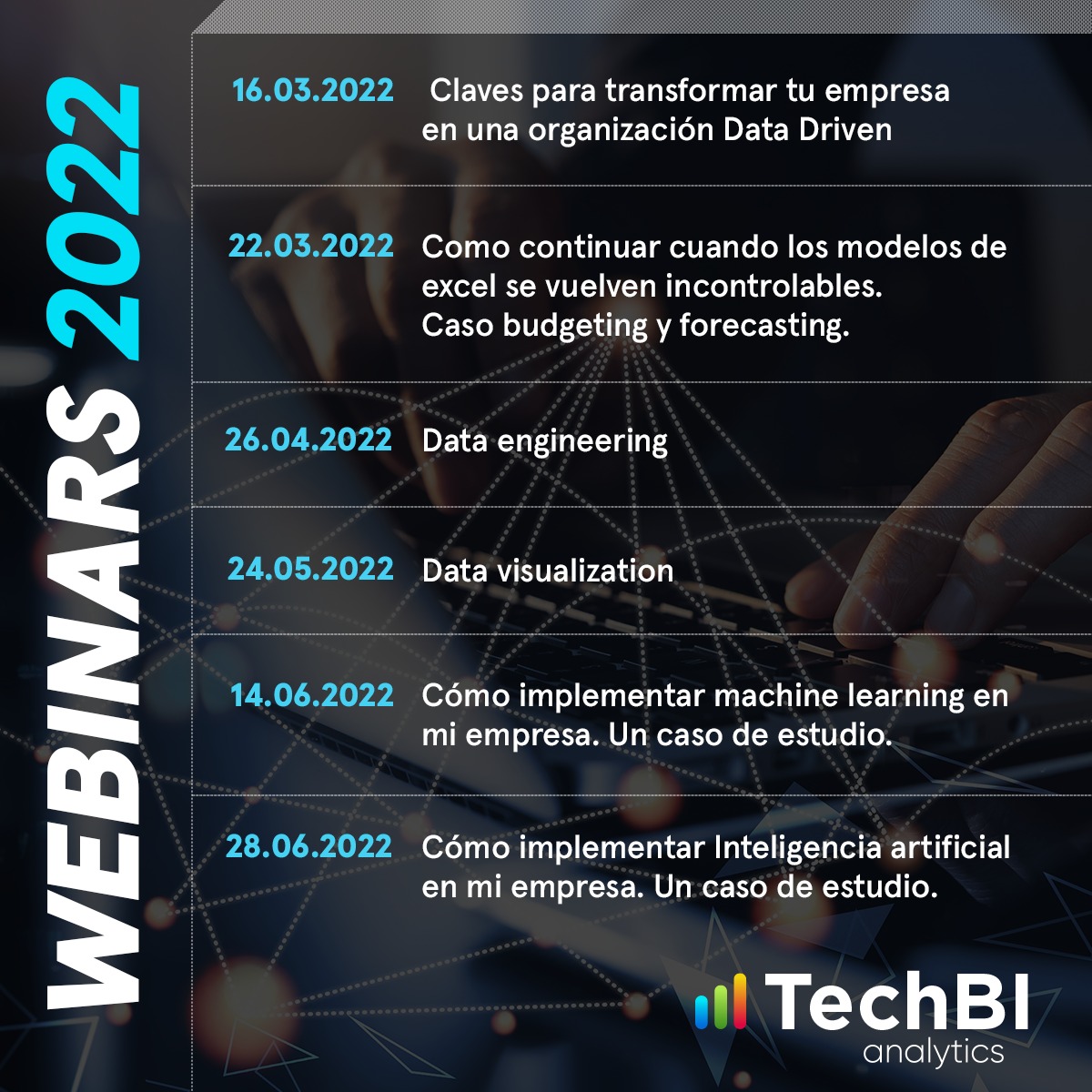 Tech_BI's tweet photo. ¡No te quedes sin cupo! ✅ WEBINARS 2022 ¡Inscripciones abiertas! https://t.co/VQJWkqNnHk
🔹 Primer Webinar: 16/06/22 Claves para transformar tu empresa en una organización Data Driven.

#Webinar #Datadriven #BusinessIntelligence #DataAnalytics #DataAnalyst #DataScience https://t.co/91lybRjm8A