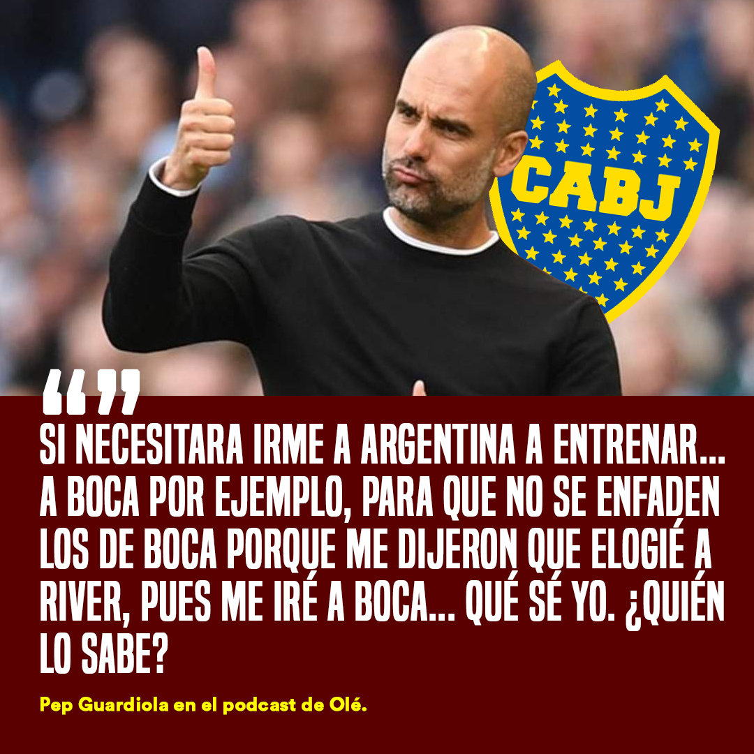 5doble5's tweet photo. 🔵🟡 ¿Y si te llama Román, Pep? 📱. Guardiola dijo que podria dirigir a Boca en algún momento. https://t.co/Rbql21q15t