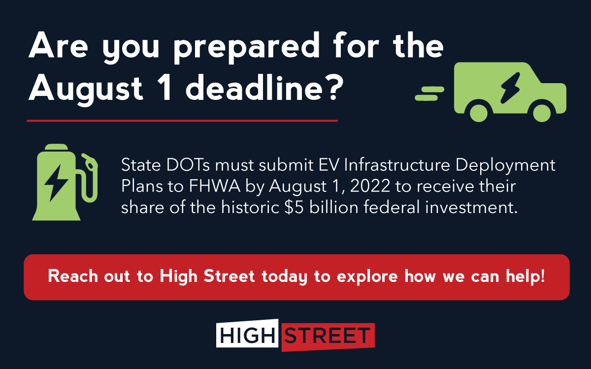 HighStreetHSC's tweet photo. Ready to take advantage of the $5 billion federal investment set aside for the National Electric Vehicle Infrastructure Formula Program? Our team of experts has the background and expertise to make your process streamlined and effective. 

Connect with us! https://t.co/AJB8wmXNWH https://t.co/qi6V5Huht6