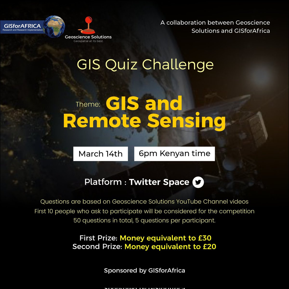 GISforAfrica's tweet photo. Get ready!!!
GIS Quiz Challenge. 

https://t.co/Kqp0oh5rb0 https://t.co/nJMC7s3bEZ
