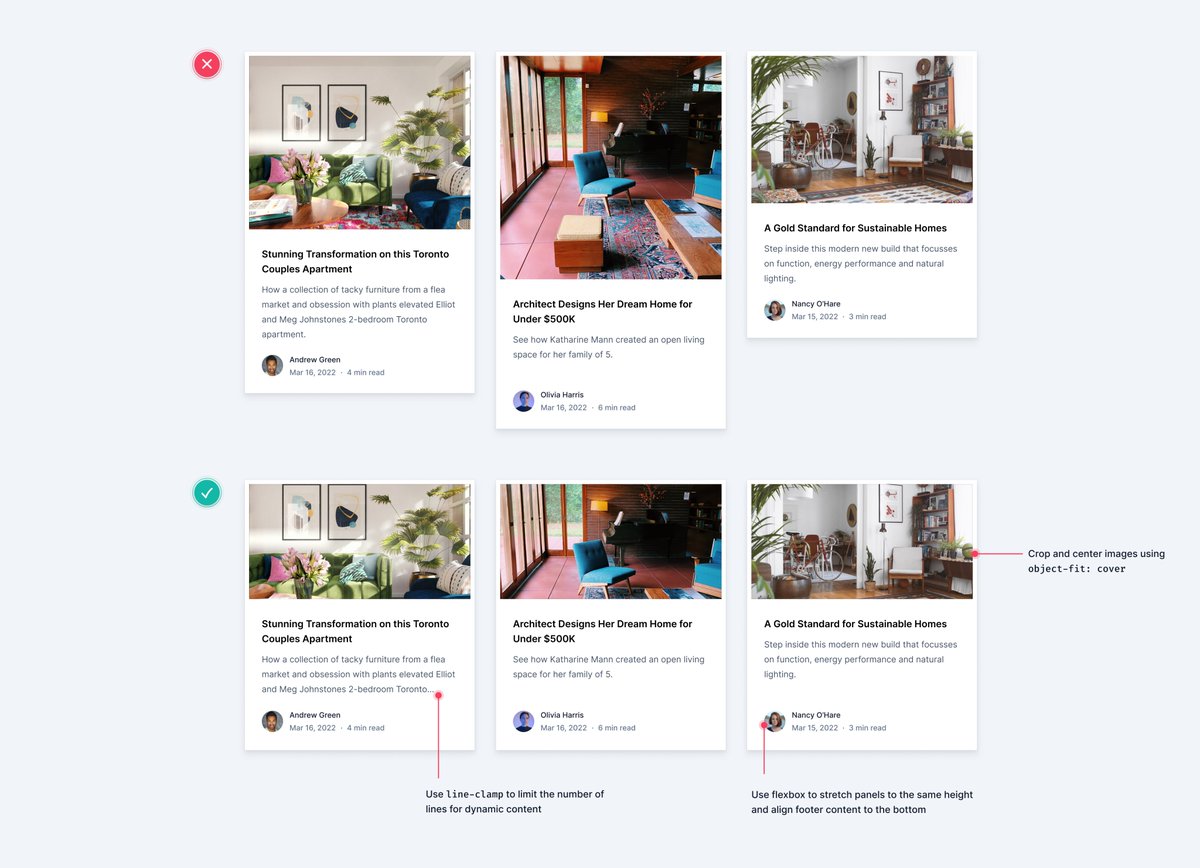 steveschoger's tweet image. 🔥 It can be really hard to keep user generated content looking clean and balanced if you aren’t careful about how you present it.

Here are some tricks you can use to “normalize” content you don’t control into a really great looking design.