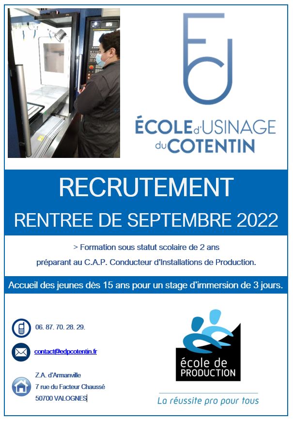 Ecole d'usinage du Cotentin tweet media