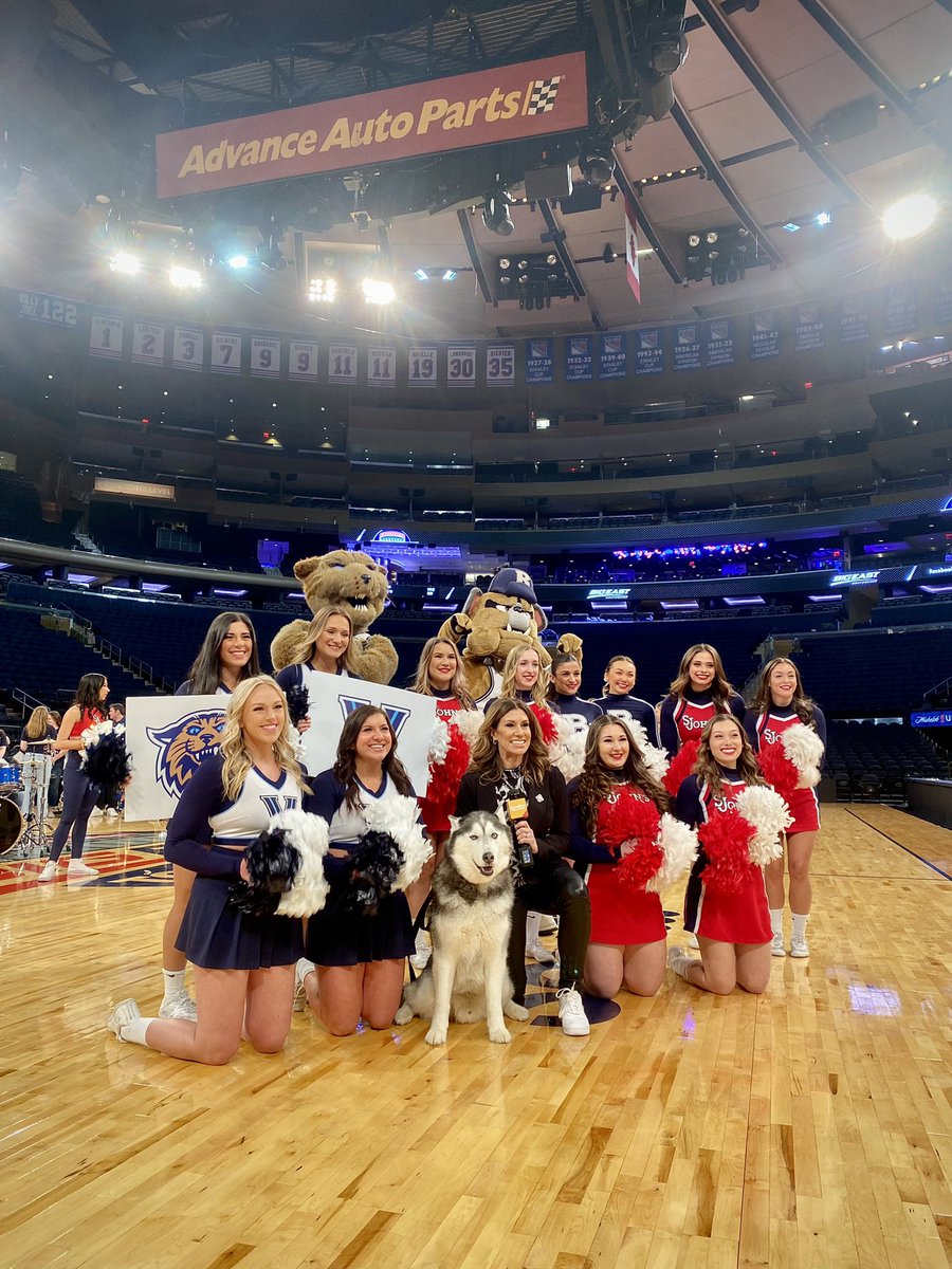 NovaAthletics's tweet photo. 📸 @VillanovaCheer &amp; @WillDCatVU live on @fox5ny this morning! #BEtourney #LetsMarchNova https://t.co/Yld1Plxdb1