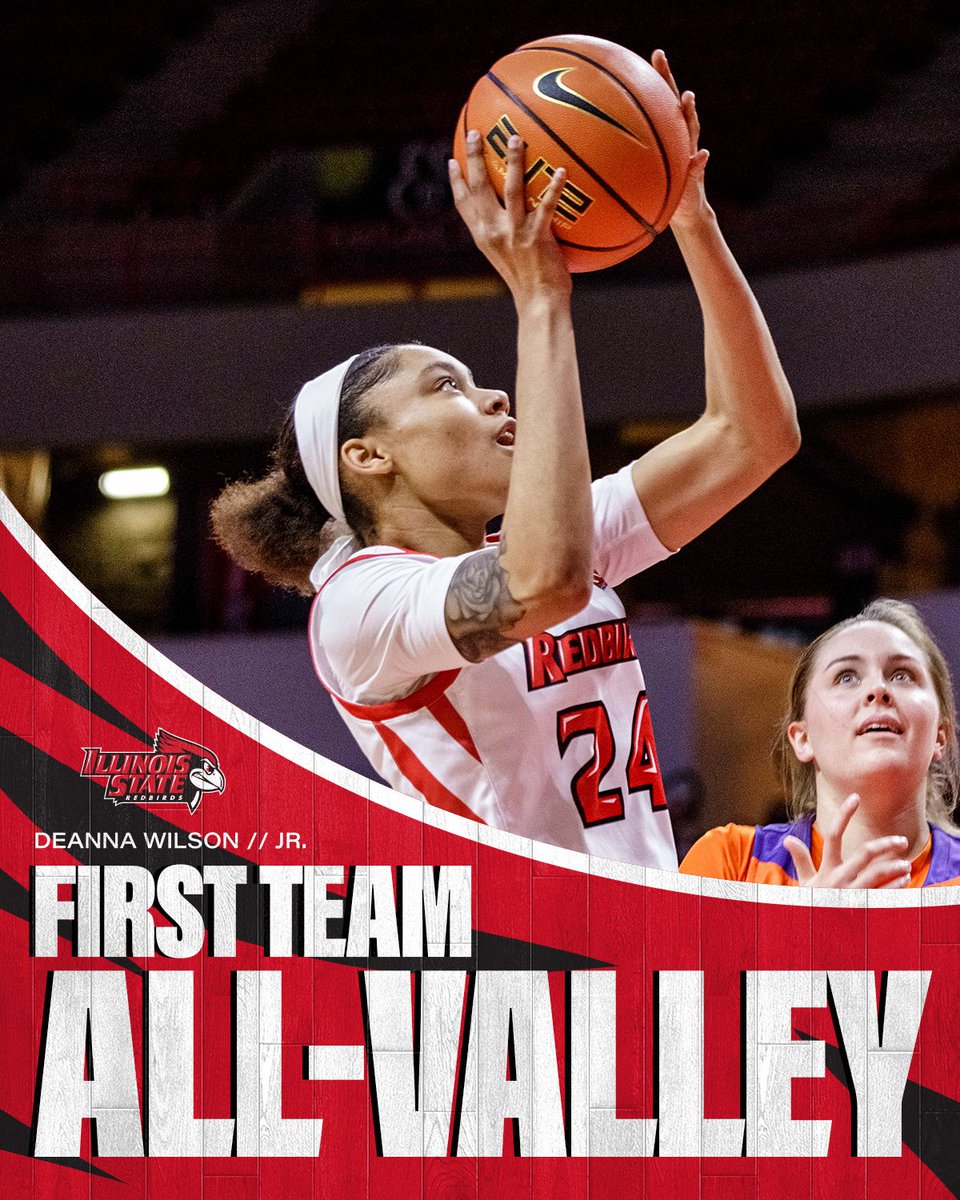 RedbirdWBB's tweet photo. 𝗔𝗟𝗟-𝗠𝗩𝗖 𝗙𝗜𝗥𝗦𝗧 𝗧𝗘𝗔𝗠

Finishing the regular season ranked sixth in scoring and fourth in rebounding in the Valley, @DeeWilson21 is selected to the All-MVC First Team! 👏

#BackTheBirds // #TogetherWeWill https://t.co/Kz6MWMGfg6
