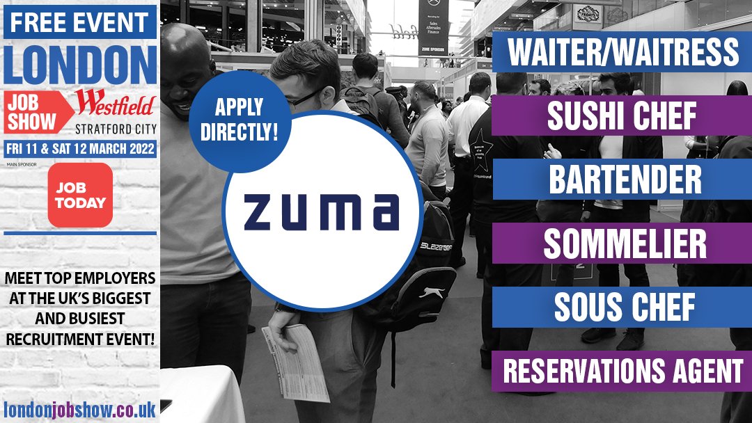 We are really excited to announce that Azumi Restaurants are exhibiting at the London Job Show in Stratford this weekend!

Don't miss out on the chance to come and speak to them about the amazing job roles they have to offer!

For more info, click here! -> lnkd.in/eKaGkd87