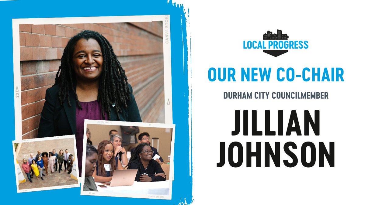 LocalProgress's tweet photo. ⚡️ BIG NEWS! ⚡️

Durham City Councilmember @JillianDURM is our new board co-chair!

Having been a member of our board for the past three years, Jillian now steps into this new role as our network’s first Black and openly LGBTQ co-chair.

We couldn't be more excited 🙌🏽 https://t.co/SePQYuxDAB
