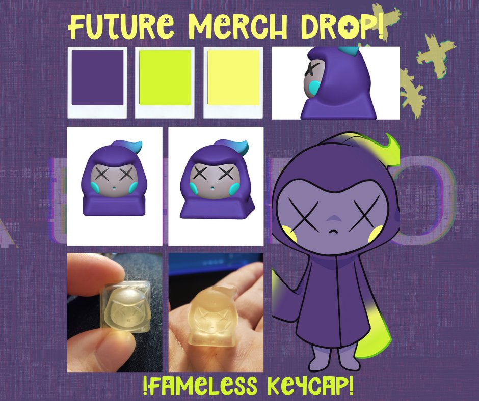 FakeSmilesCrew's tweet photo. Future Merch Drop! Take a look at fameless as a keycap! This is still in development as we are trying to figure out where we will sell the little guys/play with colours! Thank you to the artist @moscatellimatteo!
#merch #mascot #keycap #3Dart #artisan #grimreaper #fameless https://t.co/bLrxzOr9vh