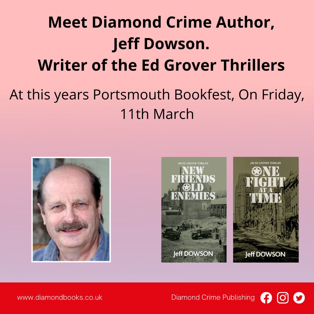 Meet our author, Jeff Dowson this Friday at the @pompeybookfest

librariesandarchives.portsmouth.gov.uk/public-library…

#diamondcrime #crime #portsmouthbookfest #reading #books