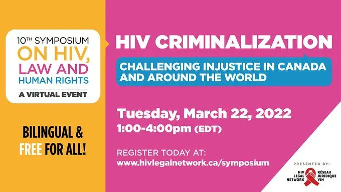 The HIV Legal Network is hosting its 10th Symposium on HIV, Law, and Human Rights! buff.ly/3HTGr5l <a href="/HIVlegal/">HIV Legal Network</a>
