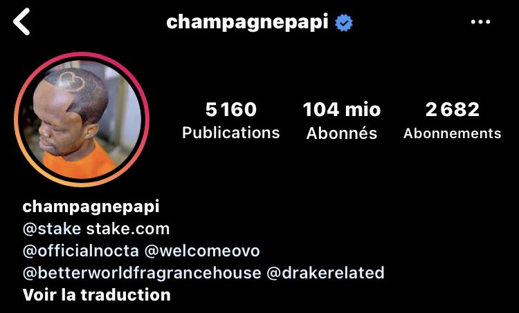 🚨 INCROYABLE 

Drake utilise actuellement la photo du comédien ivoirien Simon Mario comme photo de profil #instagram