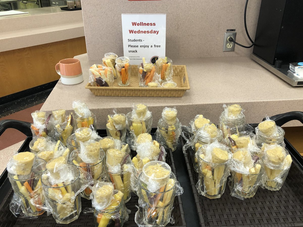 Wellness Wednesday with local rainbow carrots and homemade humus, courtesy of Danny Tobin memorial fund and free for students! @NSCCavc <a href="/NSCCNews/">Nova Scotia Community College - NSCC</a> <a href="/CometoNSCC/">NSCC Future Students</a> #nslocal