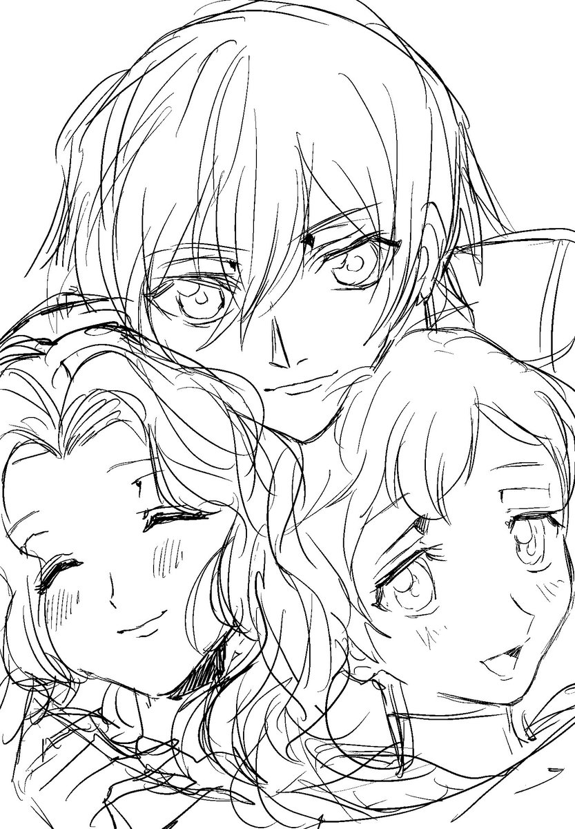 これは昨日何も知らない時に兄弟妹かわいいな〜って描いた幻覚 