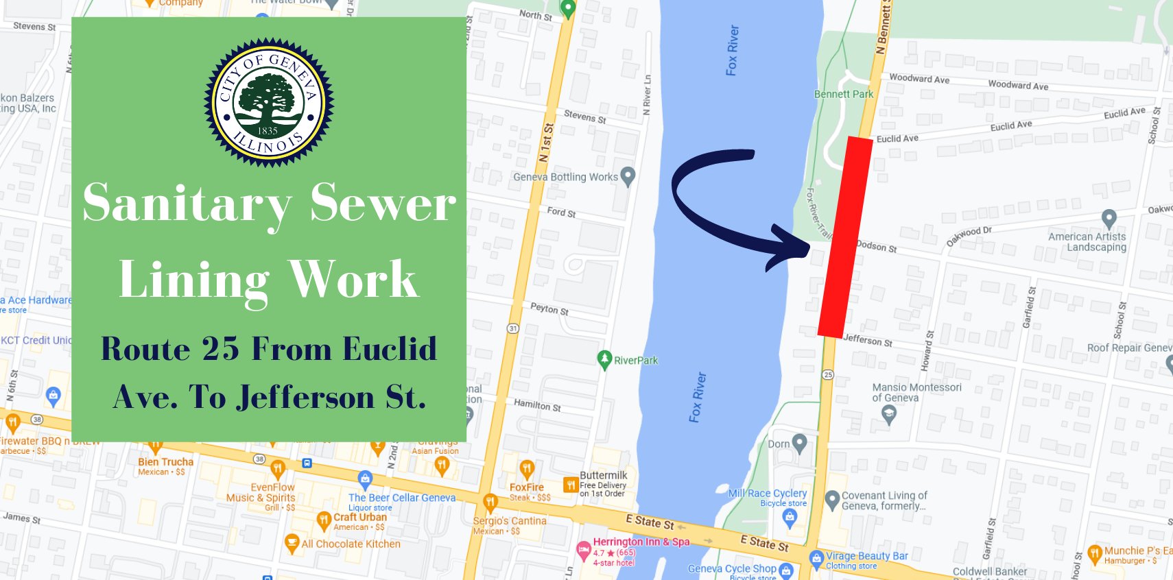 Geneva IL on Twitter "𝗚𝗘𝗡𝗘𝗩𝗔𝗜𝗟 𝗧𝗥𝗔𝗙𝗙𝗜𝗖 𝗔𝗟𝗘𝗥𝗧 After work was halted