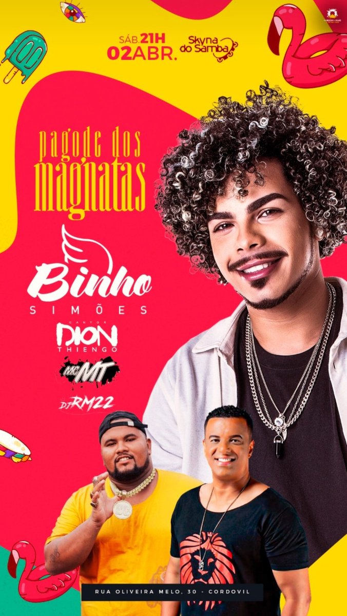 magntas2008's tweet photo. ✳️ SÁBADO NA ~SKYNA DO SAMBA~ 〽️
Dia 02/ 04 as 21h tem _*PAGODE DOS MAGNATAS*_ em _Cordovil_  
⚛️
⚠️CANTOR BINHO SIMÕES ⚠️
*_LINE UP_*
 *  CANTOR DION THIENGO🥁🎷
*MC MT 💣
 * DJ RM22  🎧
* E DJS CONVIDADOS ♒
~ENTRADA~ 
_Unissex_ - R$ 15,00 ATÉ OOH
@MOZAODANADO https://t.co/QmNiSSX38F