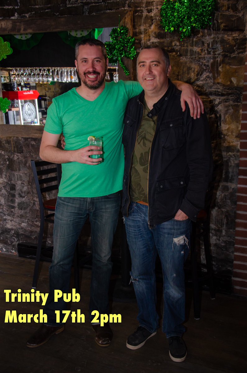 A pic from 2019 St.Patrick’s Day <a href="/TheTrinityNL/">The Trinity Pub</a> . Myself &amp; <a href="/davidcarrollis/">Dave Carroll</a> are back again this year for the biggest day on <a href="/GeorgeStLive/">George Street</a> Hope to see you there. #stpatricksday