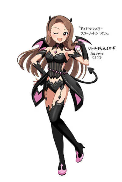 祝🎊本日配信「アイドルマスタースターリットシーズン」
DLC衣装「リトルデビルミズギ」の衣装デザインをさせて頂きました😈✨
お祝いとしてデザイン画など初公開です!
ゲーム内で超美麗に仕立てて頂いてますので是非✨ 