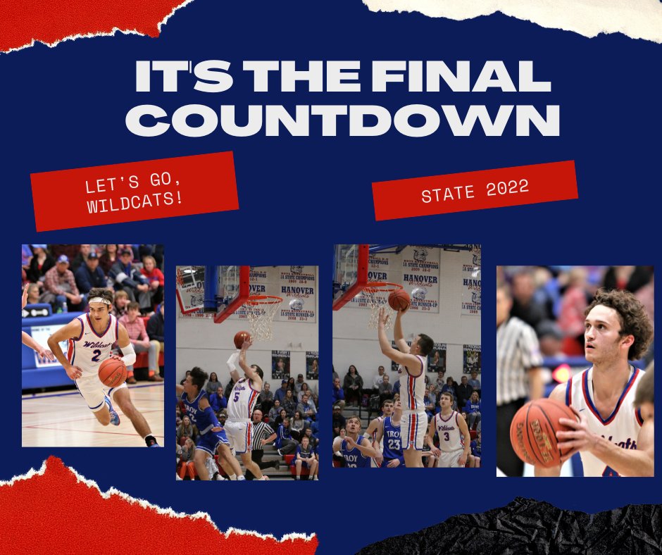 Congratulations to the Hanover High School boys' basketball team as they travel to Great Bend to play in the first round of the State Basketball Tournament!