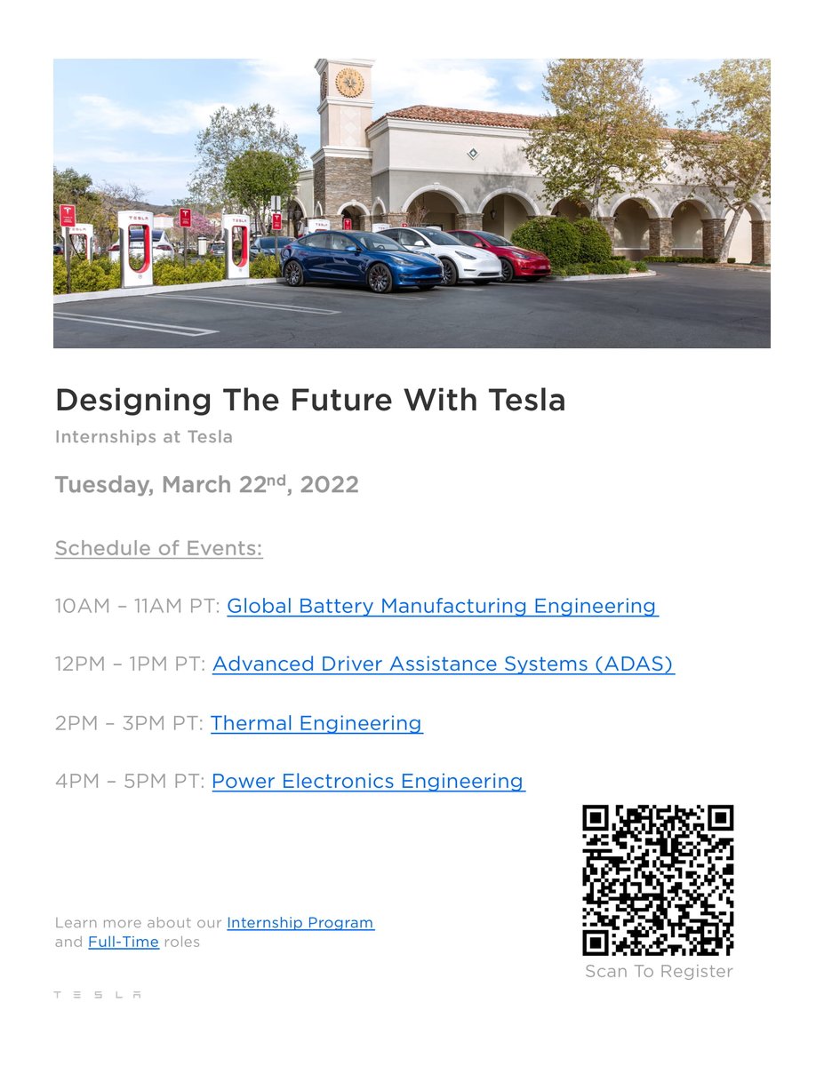 MiamiMME's tweet photo. Have you ever heard about Tesla?

Tesla is one of the biggest international company in the market!!!

Are you looking for an internship or full time job after graduation? 

Do not lose this opportunity! https://t.co/wlsPS4xt2t