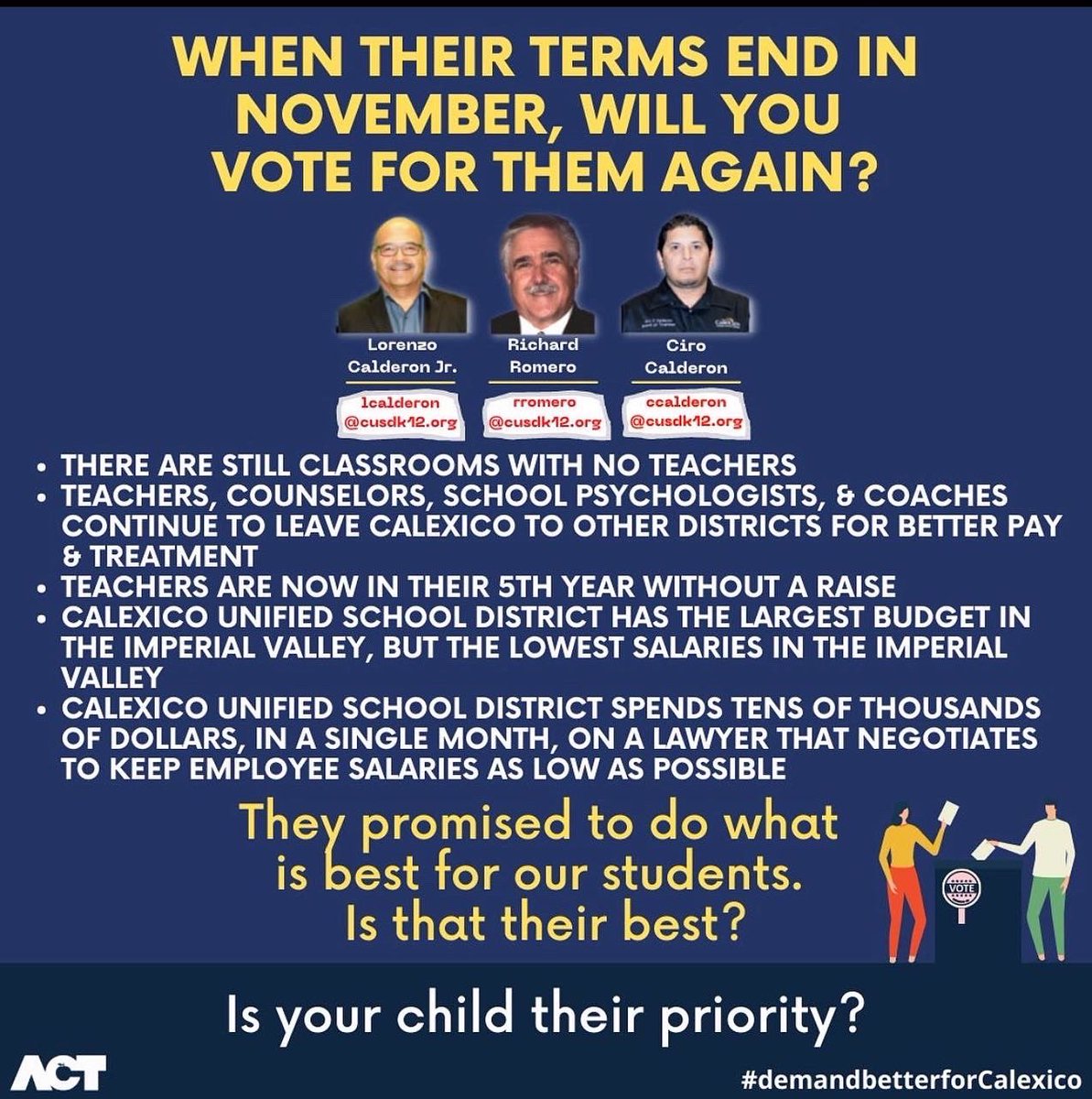 CalexicoACT's tweet photo. Please rt. #clxact #WeAreCTA #demandbetterforcalexico #exijalomejorparacalexico https://t.co/Nxdk4pf7QP